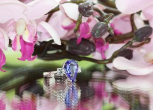 clayfield jewellery tanzanite and diamond ring