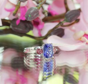 clayfield jewellery tanzanite and pink diamond